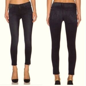 MOTHER denim Looker Ankle Fray in color “kiss in the dark.
